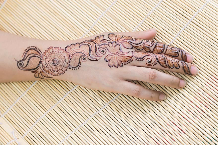 mehndi, henna, tatuaż, panna młoda, moda, projekt, kultura, mandala, azjatyckie, związek małżeński, ślub