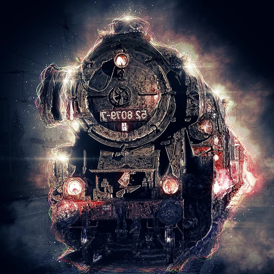 tren, locomotora de vapor, vapor, locomotora, fum, motor, ferrocarril, Línia de ferrocarril, rail, transport, pistes