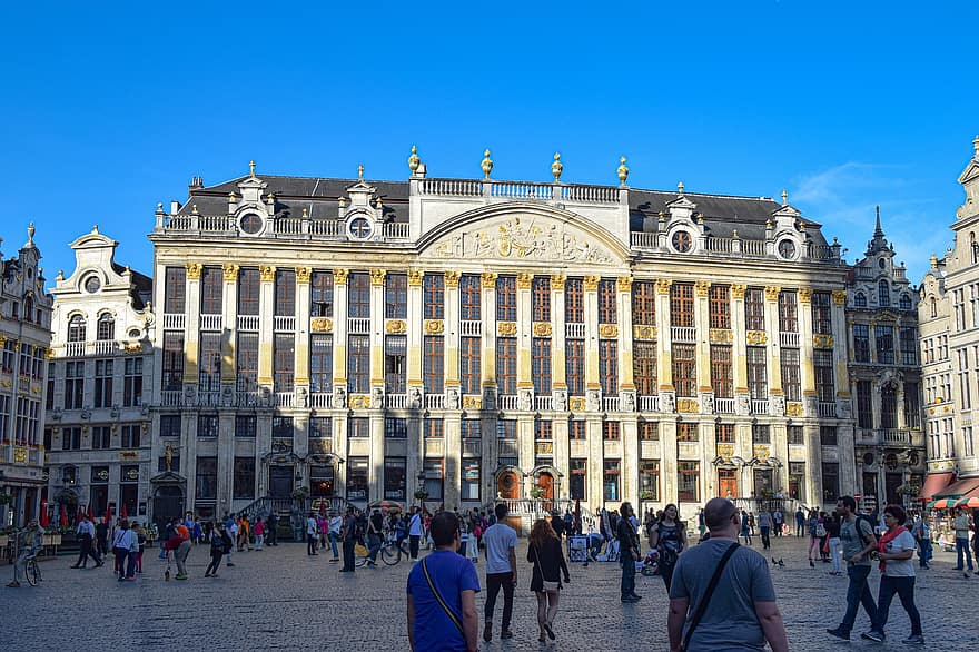 Bruxelles, Belgia, pătrat, clădire, locul mare, faţadă, arhitectură, turiști, oameni, în aer liber, oraș