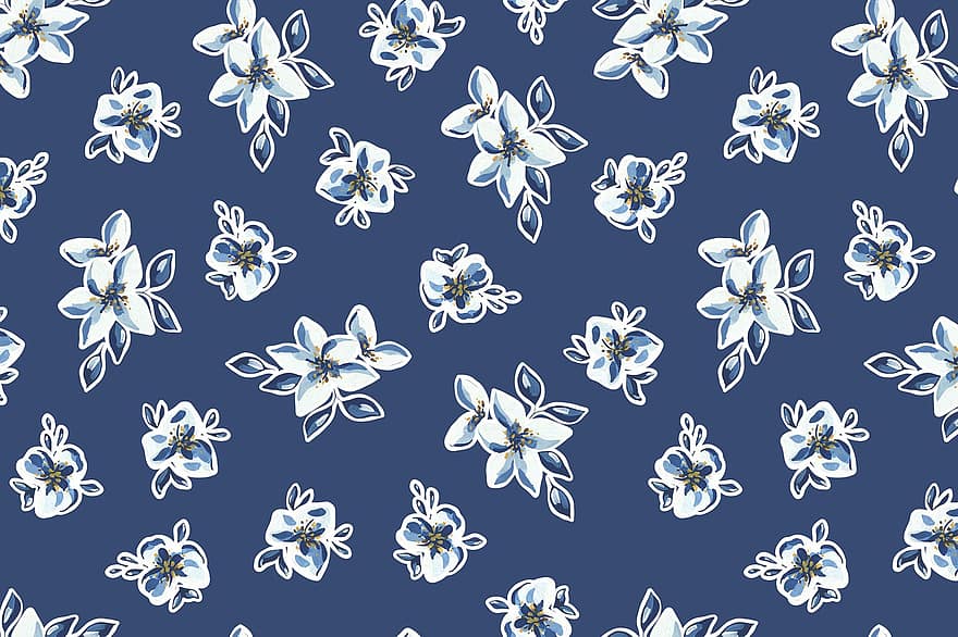 fons floral, motiu floral, fons blau, Paper d'embalatge, envasos, fons de pantalla, imprimir, patró, fons, flor, il·lustració
