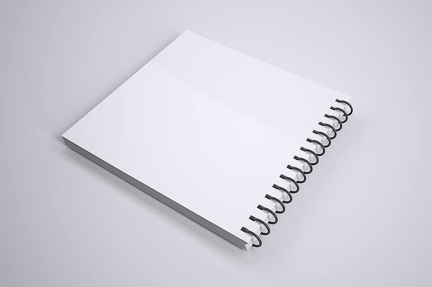 notebook, Pokrýt, maketa, časopis, spirála notebook, deník, Poznámka, papír, poznámkový blok, Prázdný notebook, Maketa notebooku
