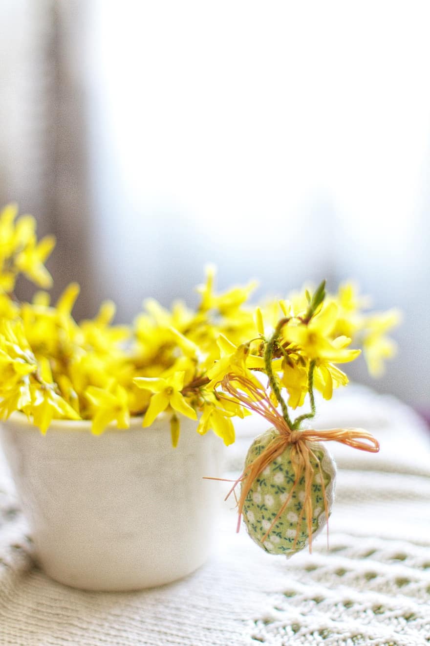 Easter, Easter Decor, Flowers, Decoration, Morning, Yellow Flowers, yellow, flower, close-up, plant, springtime