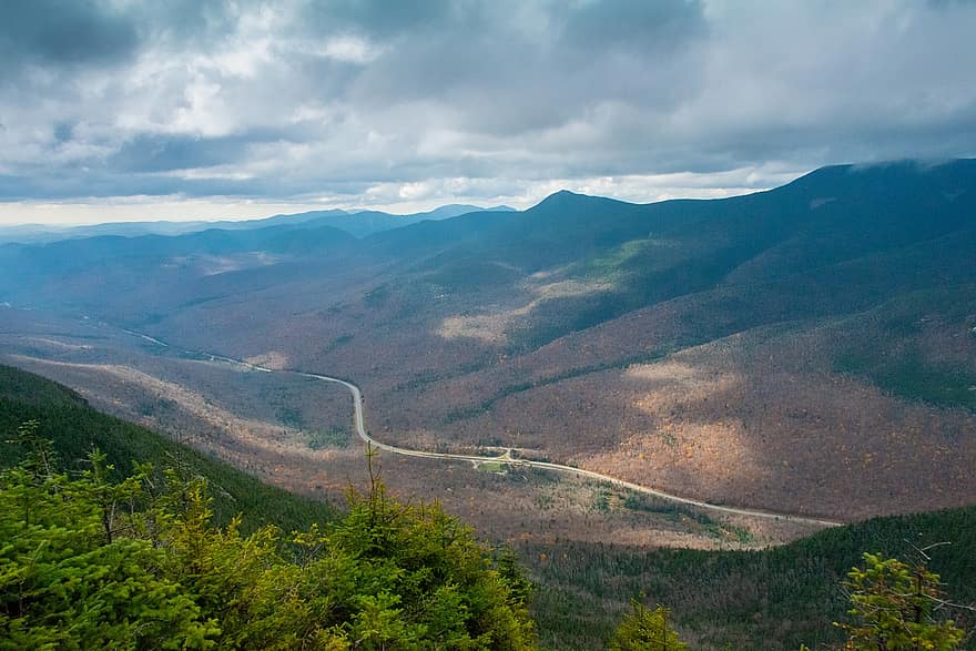 natureza, panorama, colinas, montanhas, nuvens, cordilheiras, montanhoso, paisagem montanhosa, céu, Nova Hampshire