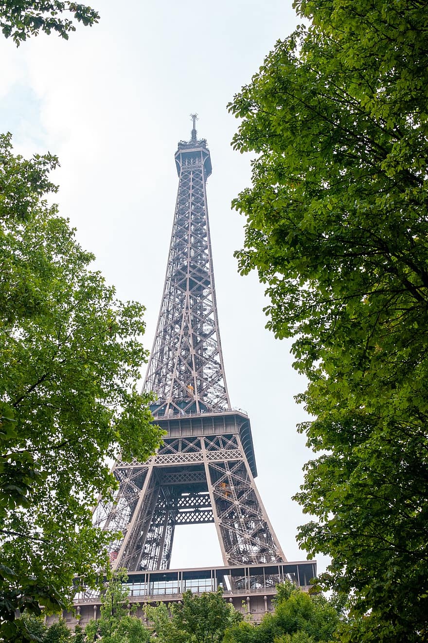 Эйфелева башня, Париж, Франция, башня, ориентир, туризм, туристическая достопримечательность