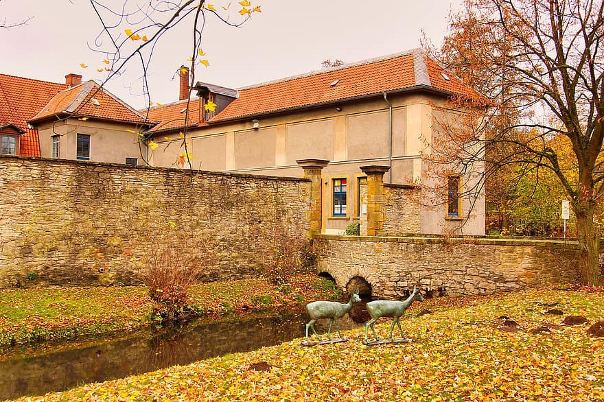 House, Autumn, Season, Werther, Ostwestfalen, Germany, Architecture, Castle