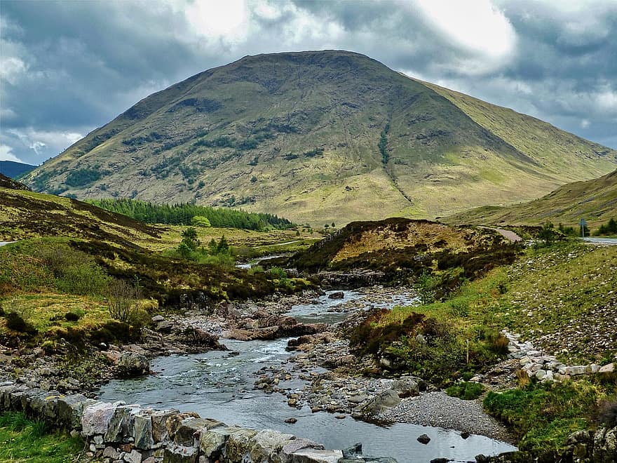 natureza, região selvagem, montanha, Escócia, cenário, viagem, exploração