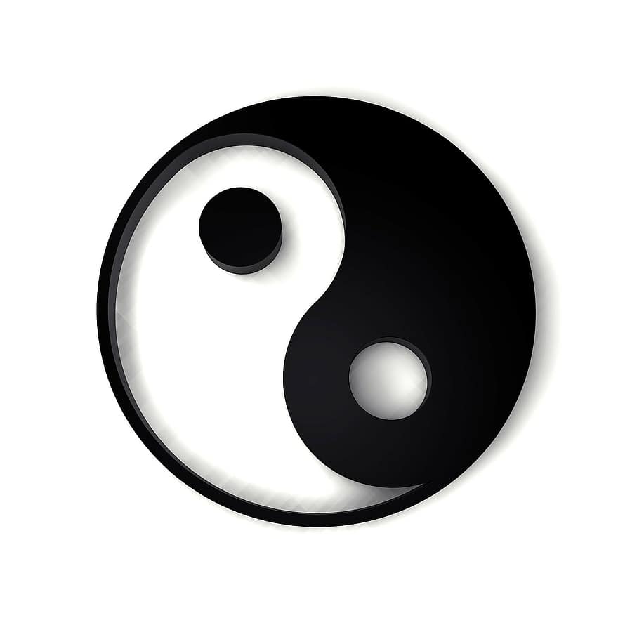 rău, echilibru, echilibrat, budism, buton, butoane, negru, cerc, Yang, armonie, om