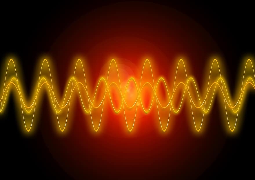 Light, Shining, Yellow, Red, Frequency, Sine, Physics, Bill, Background, Blue, Graphic