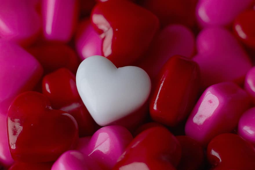 قلب ، حلويات ، خلفية ، حب ، أحمر ، أبيض ، رومانسي ، عيد الحب ، احتفال ، مفهوم ، حلو