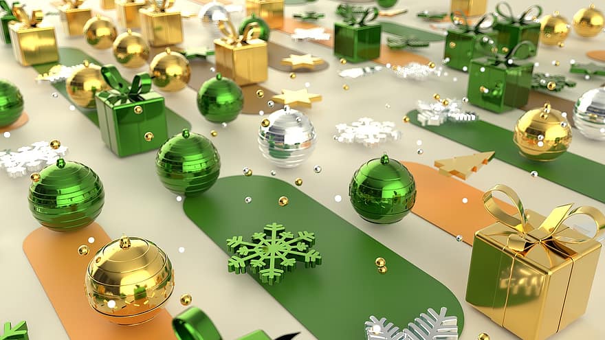 Boże Narodzenie, ornament, 3d, dekoracja, prezent, cacko, gwiazda, płatki śniegu, śnieg, drzewko świąteczne, wakacje