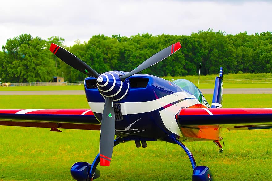 letadlo, letoun, letectví, pole, vrtule, leteckého vozidla, létající, sport, přeprava, křídlo letadla, zelená barva