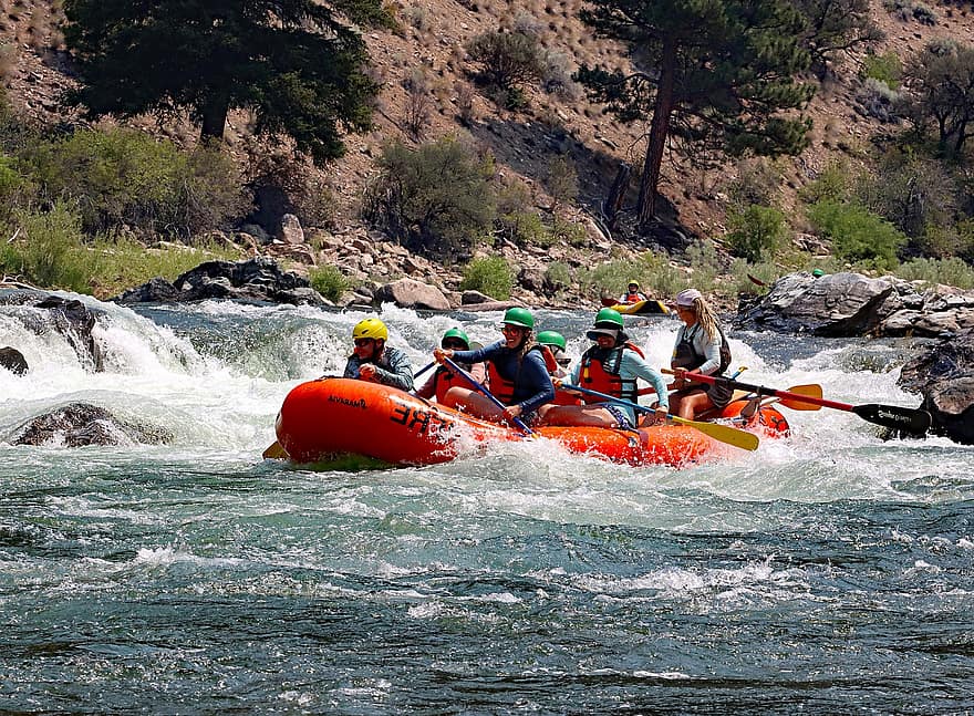 rivier-, wit water, rafting, avontuurlijk, extreme sport