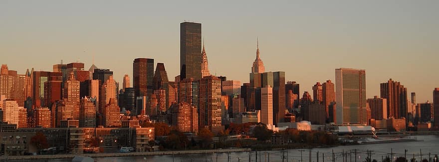κτίρια, ουρανοξύστες, αστικός, αρχιτεκτονική, Νέα Υόρκη, πόλη, ορίζοντας, nyc