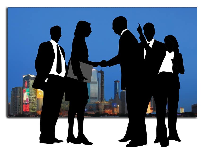 Personal, Group, Shaking Hands, Silhouettes, Man, Woman, Teamwork, Team, Finance, Business, Annual Report