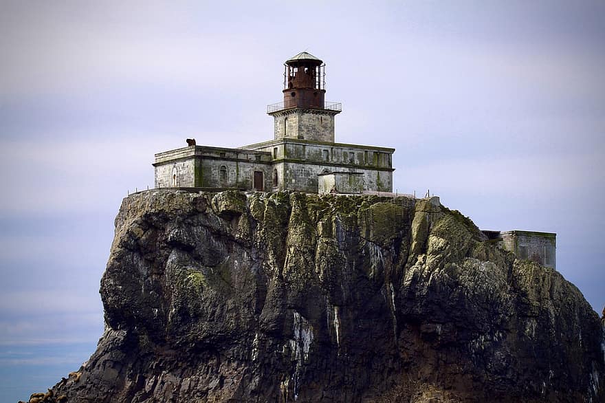 Oregon Coast, Tillamook Rock Lighthouse, Terrible Tilly, Lighthouse, Scenic, Ocean, Landscape, Coast, Sky, Light, Sea