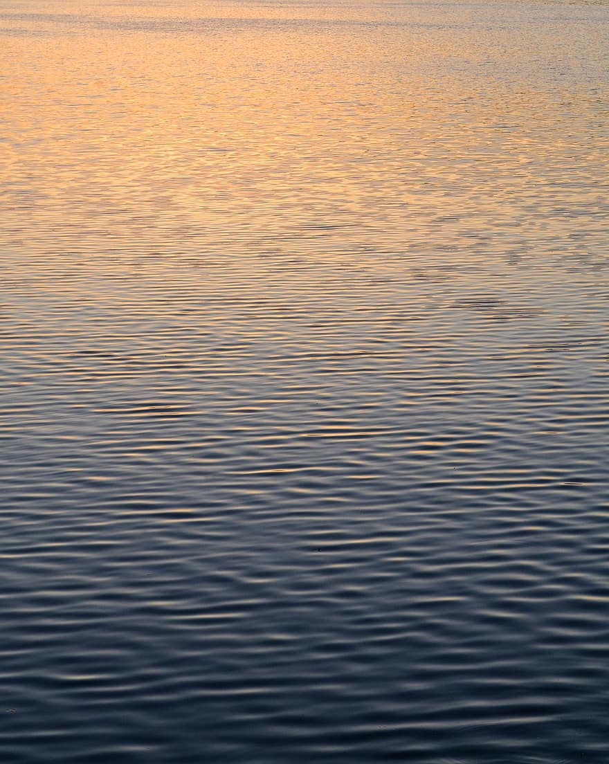 Water, River, Waves, Outdoors, backgrounds, abstract, wave, reflection, sunset, pattern, summer