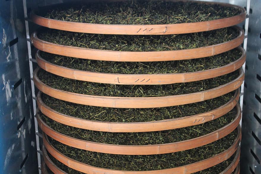 Tieguanyin, Tee, getrocknete Blätter, Blätter, anxi tieguanyin tee, Chinesischer Oolong-Tee, organisch, Lager, Stapel