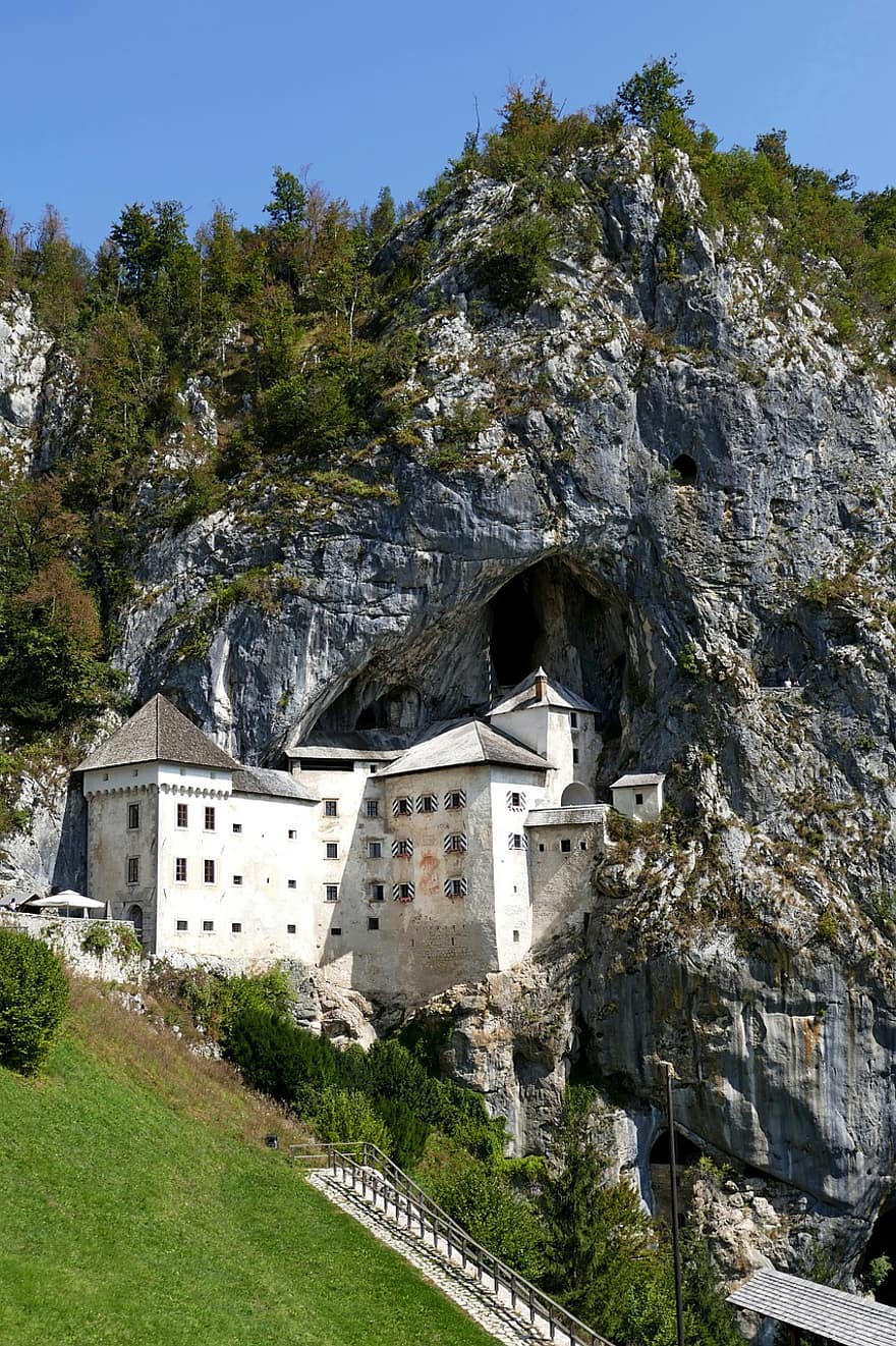 zamek, Góra, architektura, Natura, postojna, Słowenia, chrześcijaństwo, Klif, religia, znane miejsce, krajobraz