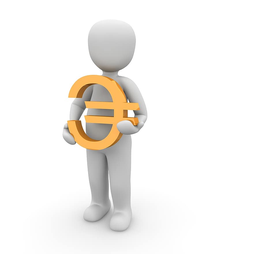 euro, karakter, 3d, simbol, eropa