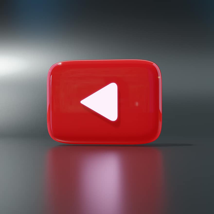 значок YouTube, YouTube, логотип YouTube, 3D визуализация