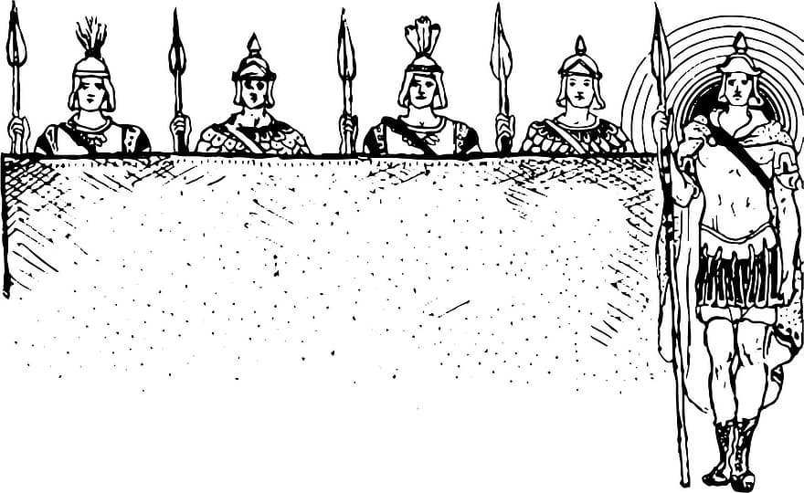 реколта, Черно и бяло, скица, чертеж, ретро, стар, хора, мъжки, група, войници, римски войници