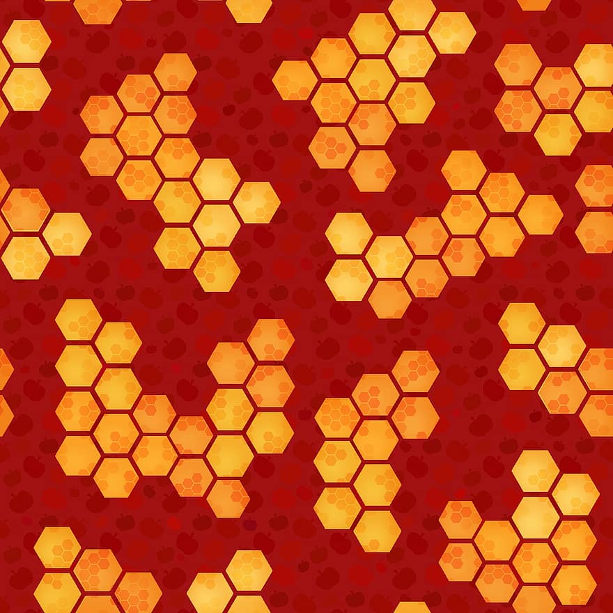 honeycomb, sekskant, bikube, mønster, honning, søt, sømløs, jødisk