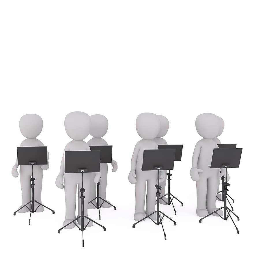 White Male, 3d Man, Isolated, 3d, Model, 3d Model, Full Body, White, Choir, Choral Singing, Choral Group
