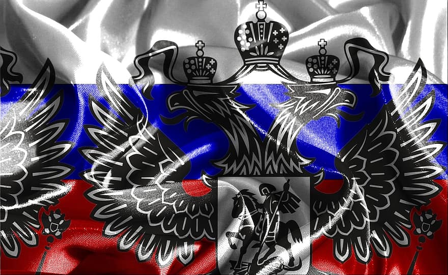 bendera rusia, lambang rusia, Elang Kekaisaran Rusia, elang kekaisaran, bendera