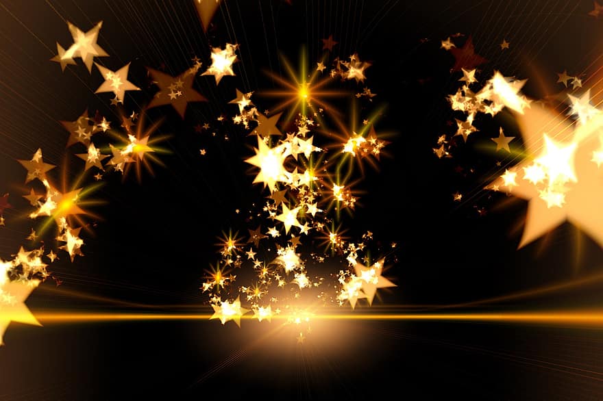 별, 황금의, 크리스마스, 연결, 구조, 드리다, 편물, 매듭, 금, 노랑