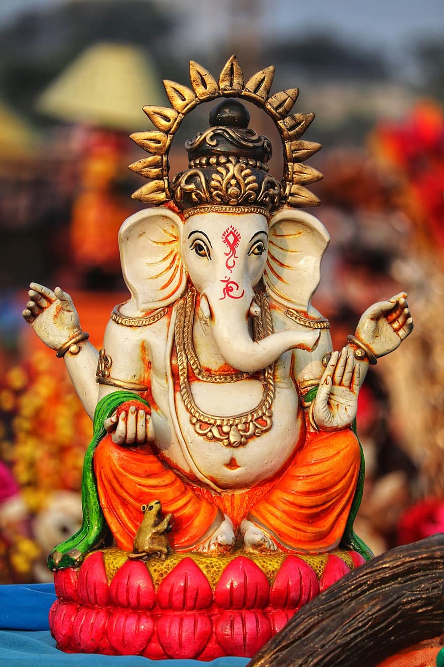 ambarcațiune, figurine, elefant, Ganesha, sculpturi, de lemn, lucrat manual, artă, artist, religie, culturi