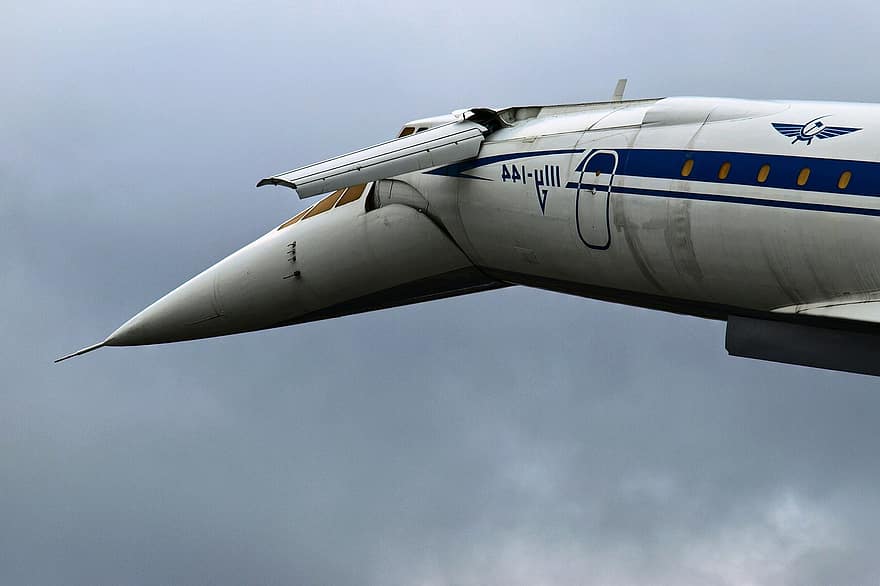 Flugzeug, Luftfahrt, Tupolew Tu-144, Ebene, Überschallflugzeug, Russische Concorde, Überschalljet, Luftfahrzeug, fliegend, Transport, Verkehrsflugzeug