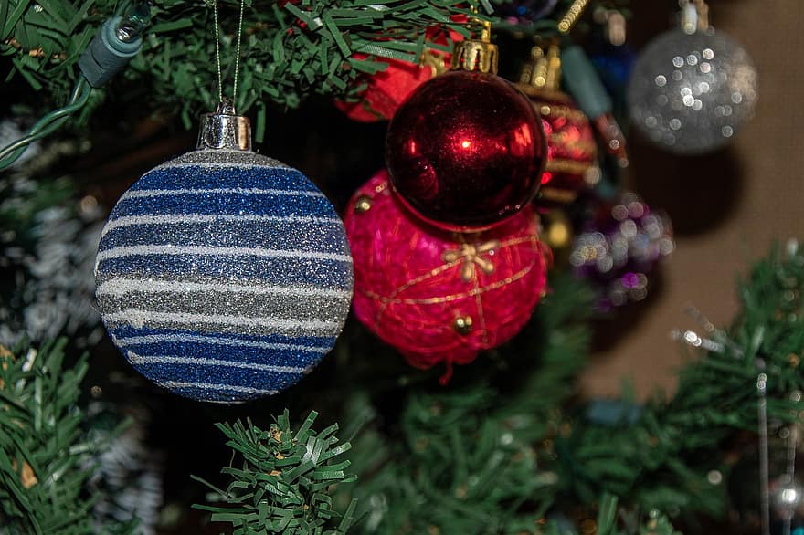 giáng sinh, những quả bóng, cây, trang trí, trang trí giáng sinh, đồ trang trí, đèn, lễ kỷ niệm, trang trí Giáng sinh, Mùa, cận cảnh
