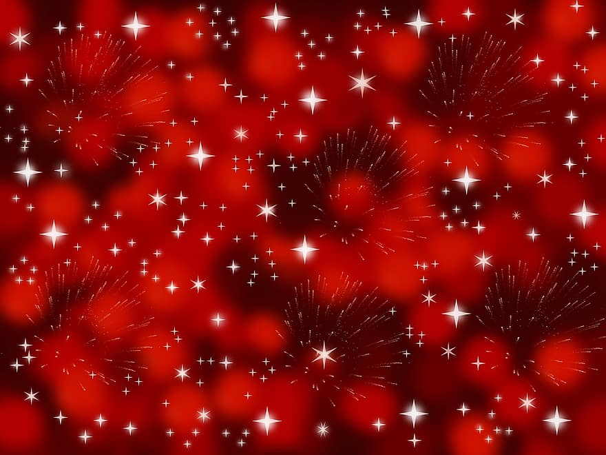 Abstract, Stars, Red, Background, Holiday, Season, Christmas