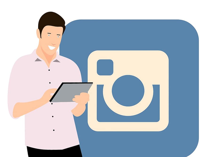 Instagram, Photographic, Application, Social Media, Tablet, Young, Full, Using, Body, Business, Businessman