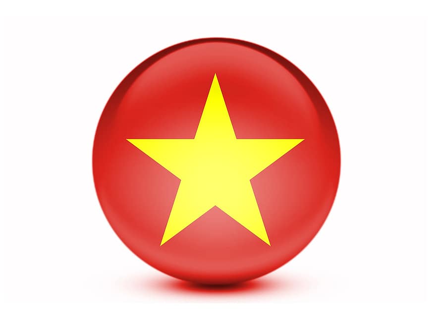 Vietnam, vlag, 3D-vlag, vlag van Vietnam, teken, symbool, reizen, nationaal, land, Vietnamees, traditioneel