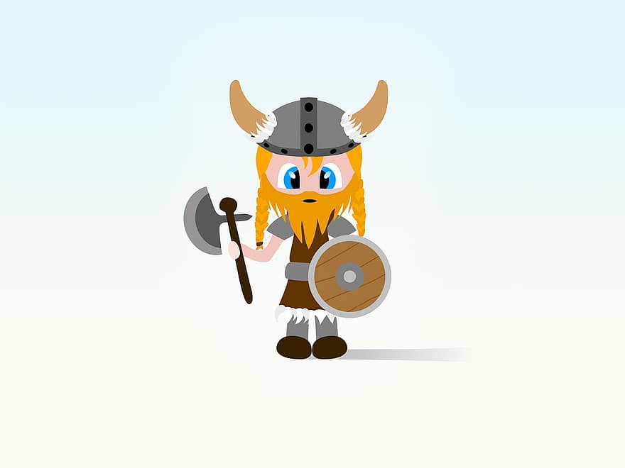 vikingo, personaje, dibujo, guerrero, caracteres, vikingos, trenza, escandinavo, nórdico, Suecia, tor