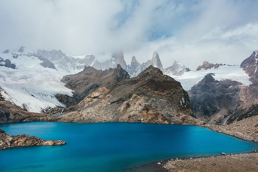 산들, 눈, 호수, 산호, 눈 산, 산맥, 산과 같은, 산 풍경, 경치, 자연, 아르헨티나