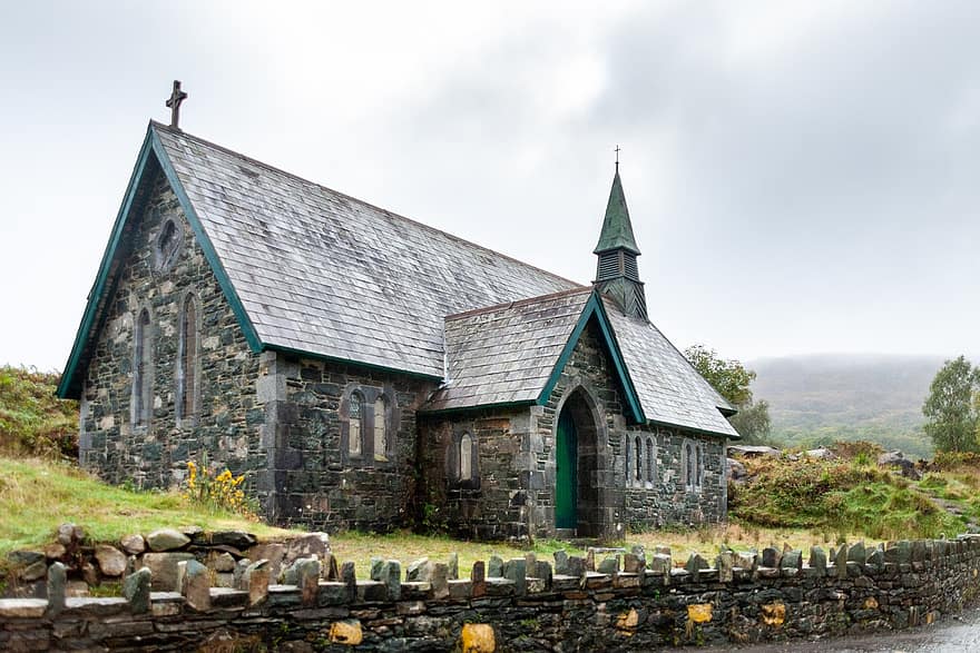 kirke, arkitektur, landsbygda, derrycunihy, Irland, kerry, utendørs