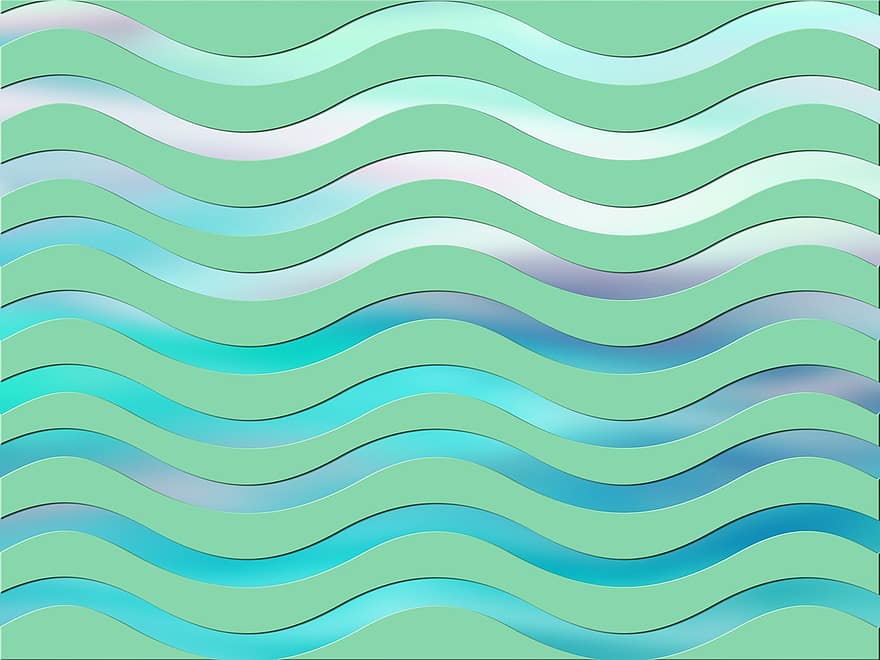 abstraktní, Digitální vlny, Pozadí, vln, tyrkysový, barevný gradient