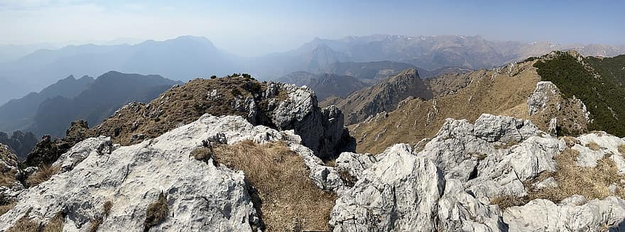 Cima Di Fojorina, Alpės, kalnas, Italija, pobūdį, Lugano Prealps, kraštovaizdį, kalnų viršūnė, žygiai, sniegas, kalnų