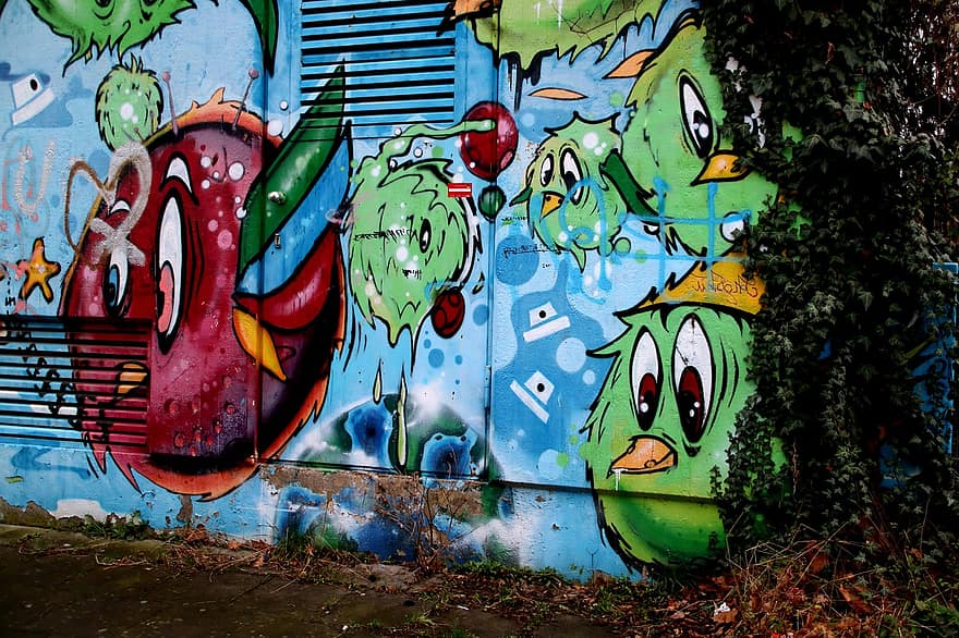 Sztuka uliczna, graffiti, Sztuka miejska, sztuka, obraz, fresk