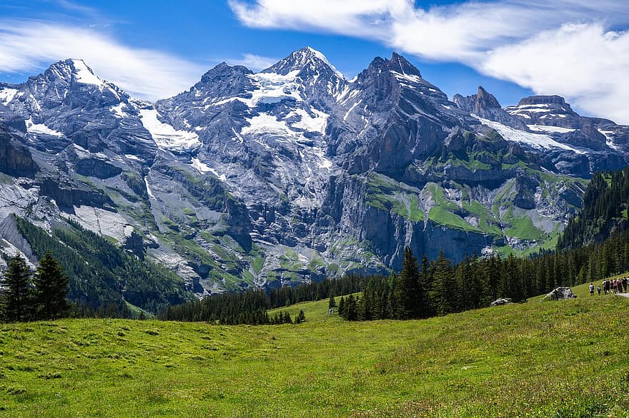 panoraama, Alppien panoraama, ulko-, Sveitsi, maisema, vuoret, alppi-, vuoristomaisema, luonto, taivas, mieliala