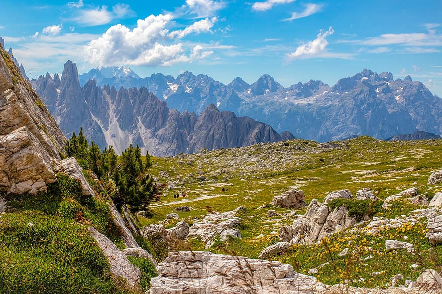 Alpler, dolomiden oluşmuş dağlar, dağlar, dağ silsilesi, dağcılık, yürüyüş, doğa, peyzaj, İtalya, Güney Tirol