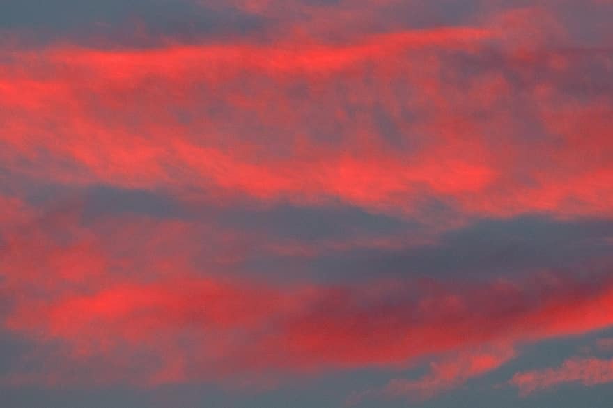 Clouds, Twilight, Sunset, Sky, Afterglow, Cloudscape, Skyscape, Colours, Red, Pink