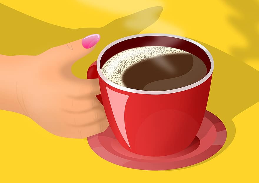 caffè, tazza, bere, rompere, prima colazione, rilassare, freddo, boccale, caldo, caffeina, design