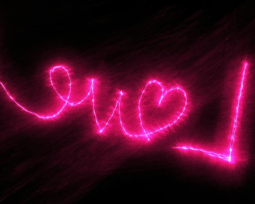 Aşk, kalp, pembe, neon, romantik, sevgililer günü, Sevgililer Günü, Kara kalp