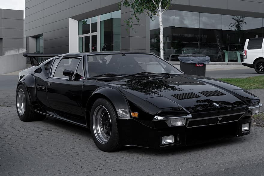 mașină sport, De Tomaso Pantera, mașină neagră, mașină clasică, mașină de epocă, mașină antică, mașină de curse, auto