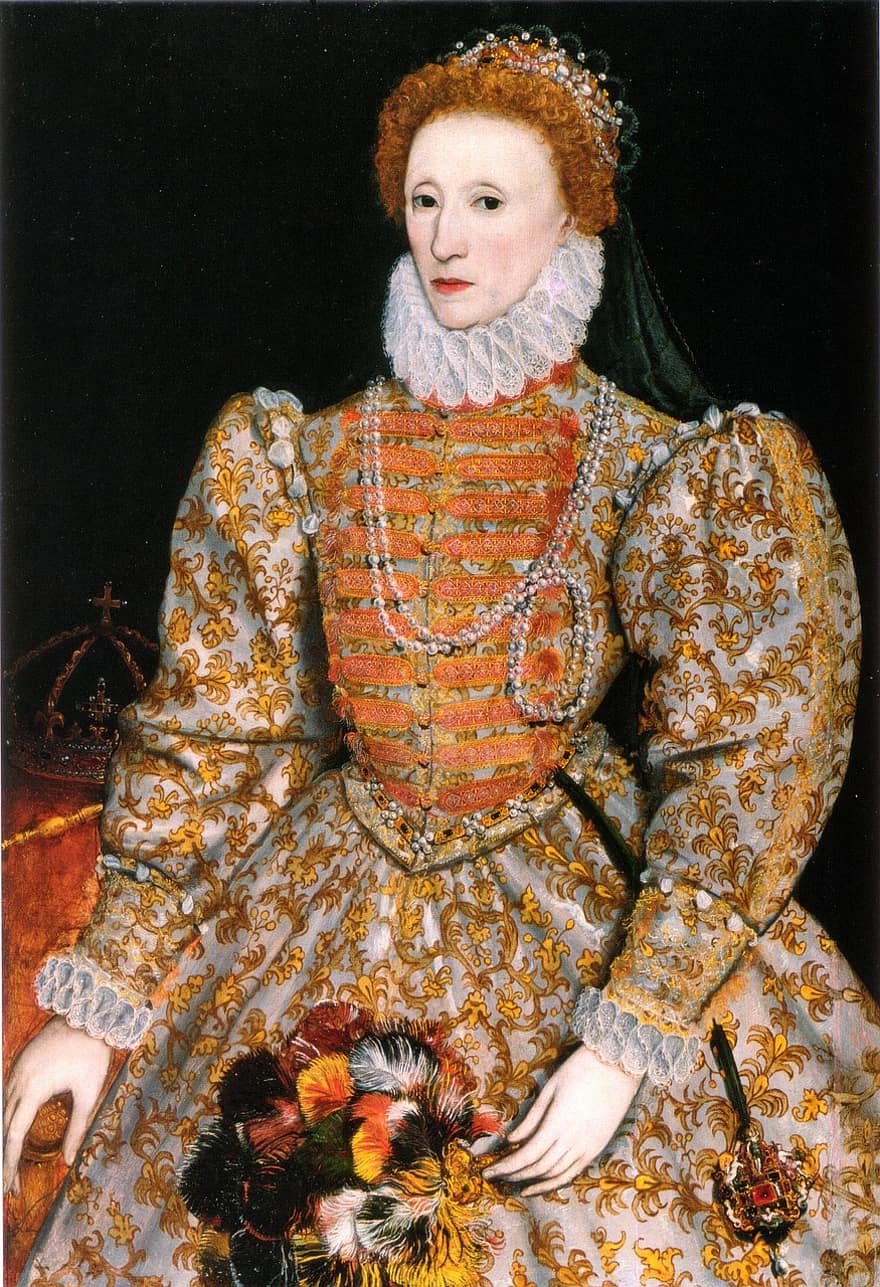 reina, Isabel I, Inglaterra, Inglés, vestido, mujer, real