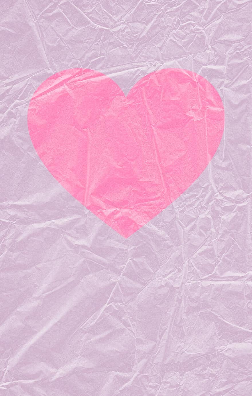 jantung, kusut, Latar Belakang, kertas, cinta, berwarna merah muda, tekstur, melipat, latar belakang, bentuk hati, abstrak