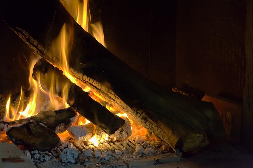 foc, calor, xemeneia, calenta, casa, flama, fenomen natural, cremant, temperatura, llenya, fusta